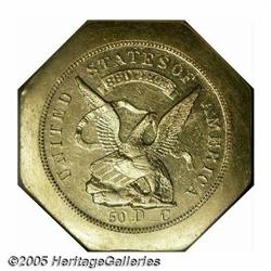 1851 $50 LE Humbert Fifty Dollar, 880 Thous. MS63