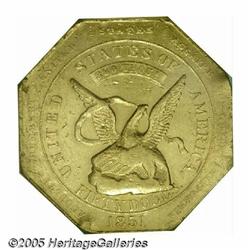 1851 $50 RE Humbert Fifty Dollar, 880 Thous. AU58