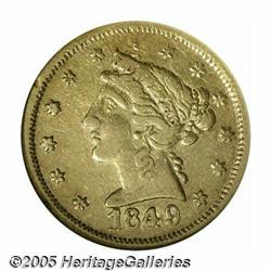 1849 $5 Moffat & Co. Five Dollar--Rim Filed--ANAC