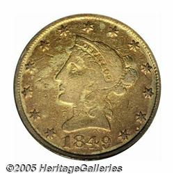 1849 $10 Moffat & Co. Ten Dollar, "Ten Dol." VF25