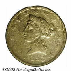 1852 $10 Wass Molitor Ten Dollar, Small Head VF35