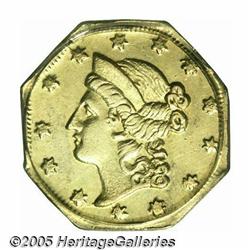 1854 $1 Liberty Octagonal 1 Dollar, BG-504, Low R