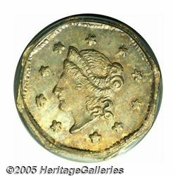 1855/4 $1 Liberty Octagonal 1 Dollar, BG-511, Hig