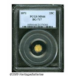 1871 25C Liberty Octagonal 25 Cents, BG-717, R.3,