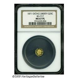 1871 25C Liberty Octagonal 25 Cents, BG-717, R.3,