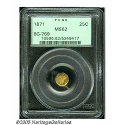 1871 25C Liberty Octagonal 25 Cents, BG-769, R.5,