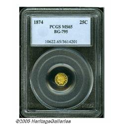 1874 25C Indian Octagonal 25 Cents, BG-795, R.3, 