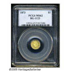 1873 $1 Indian Octagonal 1 Dollar, BG-1123, High 