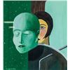 Image 1 : Style of Rene Magritte Belgian Gouache on Paper