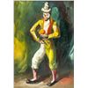 Image 2 : Spanish Portrait of Clown Oil on Panel Framed