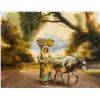 Image 3 : Oil on Canvas XVIII / XIV Landscape Scene Donkey
