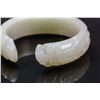 Image 3 : Chinese Hetian Jade White Double Dragon Bangle