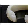 Image 4 : Chinese Hetian Jade White Double Dragon Bangle