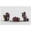 Image 1 : Three Assorted Japanese Boxwood Carved Netsuke