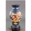 Image 3 : Chinese Blue Zisha Dragon Vase with Wood Stand