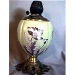 MILK GLASS POPPY, PURPLE OIL 15" F, 1895 CIRCA