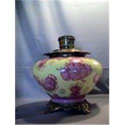 YELLOW & PINK SCROLLS, 13 1/2" F, 1895 CIRCA 