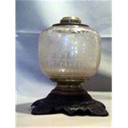 SATIN FLORAL 7 1/2"C, 1895 CIRCA