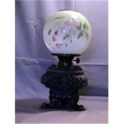 SPELTER WOMAN & LION, 19"CH, 1880 CIRCA