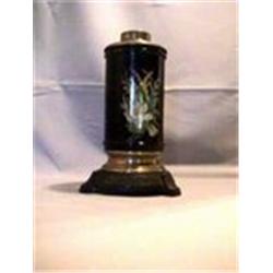 1881 STYLE GLASS OIL PAT VASE LAMP, BLOCK 9 1/4"C, 1881 CIRCA 