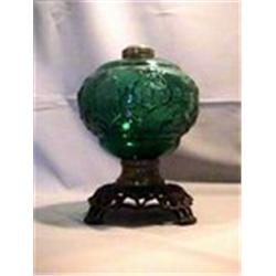 TORQUISE BLACK ROSE PATTERN, 9"C, 1890 CIRCA 