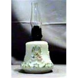 MILK GLASS FLORAL, 8 1/2"CH, 1900 CIRCA