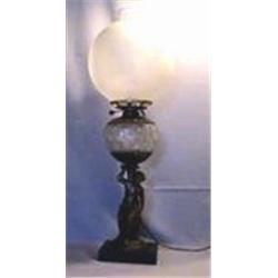 SANDWICH/JF IDEN FIGURE, UNSIGNED, OLD CUT STAR SHADE, 26", 1880 CIRCA 