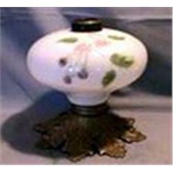 FLOWERS & BERRIES LAMP, 7 1/2"C, 1890 CIRCA