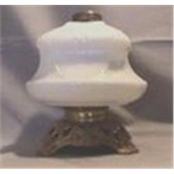 MILK GLASS LAMP, 7 3/4"C, 1890 CIRCA