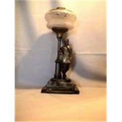 ICE SKATER FIGURE, EPAIRED STEM, 14 3/4"C, 1881 CIRCA 