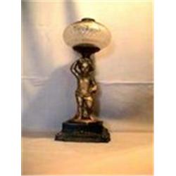 BOUCCUS FIGURE LAMP, 14 1/2"C, 1880 CIRCA