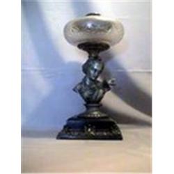 CAMILE FIGURE LAMP, 12 1/2"C, 1880 CIRCA