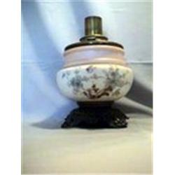 FLORAL & BUTTERFLY LAMP, 11 1/4"FH, 1885 CIRCA