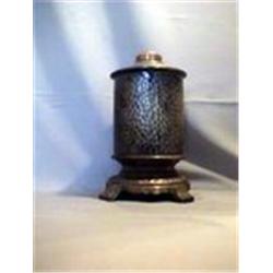 HAMMERED BRASS 1881 STYLE VASE LAMP, 9 1/4:C,1881 CIRCA