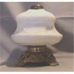 MILK GLASS SCROLL LAMP 6 1/2"-C, 1905 CIRCA