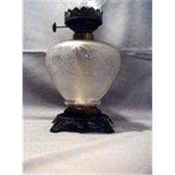 FROSTED & CLEAR BIRD DESIGN LAMP 18"-CH, 1890 CIRCA
