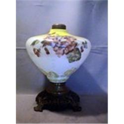 FLORAL DECAL LAMP 9 3/4"-C, 1890 CIRCA