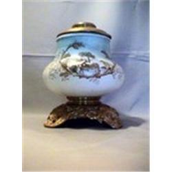 DECAL CABIN SCENE LAMP 6 1/4"-C, 1895 CIRCA