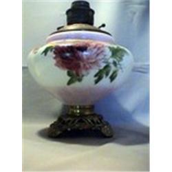 PINK MUM LAMP 12 1/4"-FH, 1880 CIRCA