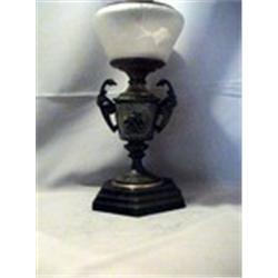 CHERUB & LION URN STEM LAMP 12 1/4"-C, 1870 CIRCA