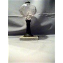 SHELL-MARBLE BASE LAMP, 10 1/4"C, 1870 CIRCA