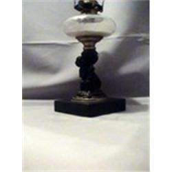 2ND GRAPE HARVEST FIGURE LAMP, 10 1/2"B, 1880 CIRCA