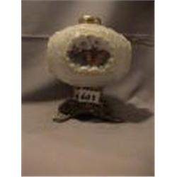 WINDMILL & FLORAL MOTIF LAMP, 7 3/4"C, 1890 CIRCA