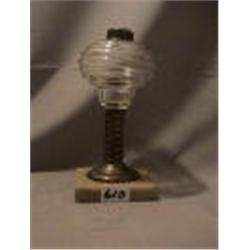 EARLY BEEHIVE LAMP, 8 3/4"C, 1870 CIRCA