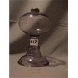 ALL GLASS BLOWN MOLDED LAMP, 8 3/4"C, 1870 CIRCA 