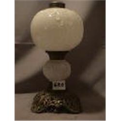 MILK GLASS FONT, MILK GLASS LAMP, 11 1/2C, 1895 CIRCA 