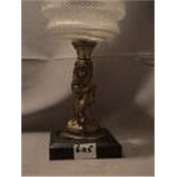 MAN & SHOVEL FIGURE LAMP - WEBSTER FONT, 12"C, 1870 CIRCA