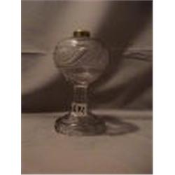 ALL GLASS MT LAUREL LAMP, 8 1/2"C, 1870 CIRCA