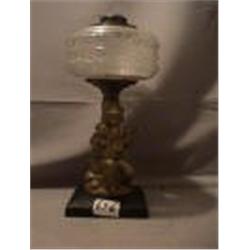 MAN/GUITAR FIGURE LAMP, 12 1/4"C, 1870 CIRCA 