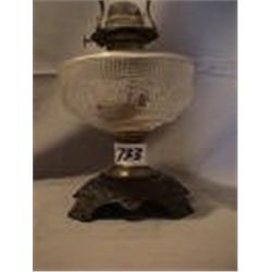 BEADED RING - WAVY - COMPOSITION LAMP, 9 1/2" B, 1870 CIRCA 